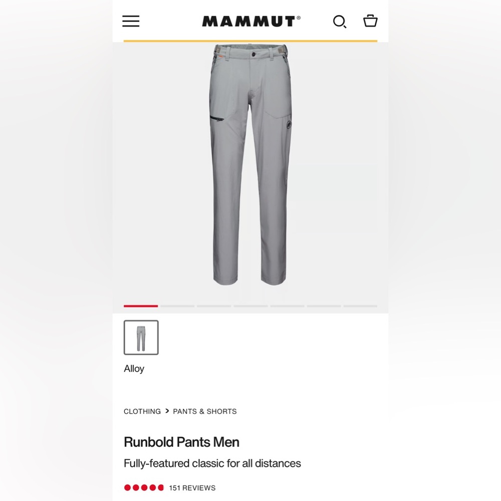 Mammut runbold pants men olive